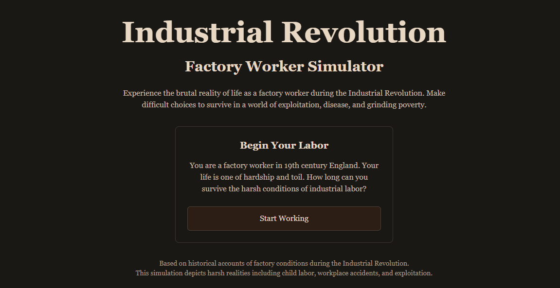 Industrial Revolution Worker Simulator